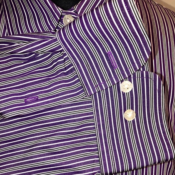 Ralph Lauren Crisp Cotton Striped Button Down Top! - Picture 8 of 9